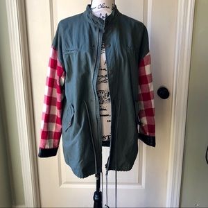 Olive/Plaid Utility Jacket
